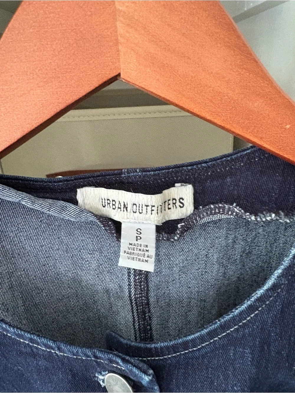 Urban Outfitters Dark Blue Denim Button Vest - Picture 2 of 3